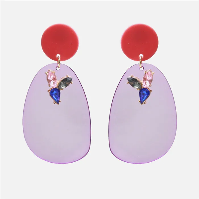 E1814 Ztech высокое качество 32 фиолетовый камень длинные букле d'oreille femme серьги для женщин вечерние свадебные Висячие Dange pendientes mujer - Окраска металла: E1814