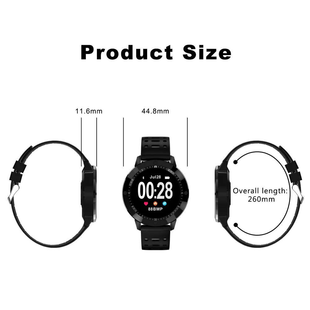 Умные часы водонепроницаемые из закаленного стекла для фитнеса слежения