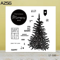 azsg realistic christmas tree clear stampsseals for diy scrapbookingcard makingalbum decorative silicone stamp craft