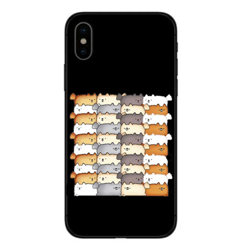 TPU Pomeranian cao bonito Caso Capa Dura para o iPhone Da Apple X XS Max XR 6 7 8 Plus alem de 5 10 de Casos de Telefone Coque - Цвет: TPU