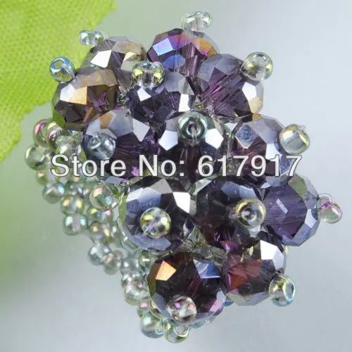 Pansy Crystal TJ3001 Модное ювелирное изделие, кристалл, драгоценный камень, граненый бисер, растягивающееся кольцо на палец, США 6~ 10, шарм, 1 шт. TBJ300 - Цвет основного камня: Pansy Crystal TJ3001