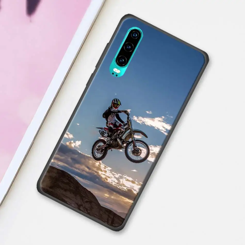 Moto Cross moto rcycle спортивный черный чехол для huawei P30 20 Pro P10 P20 P30 Lite mate 10 20 Lite P Smart Plus чехол