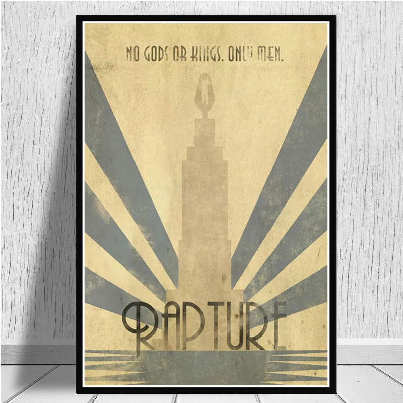 0004 Постеры и принты Bioshock Rapture видео игры ретро детский подарок плакат стены Искусство картина холст живопись для комнаты домашний декор - Цвет: 0004