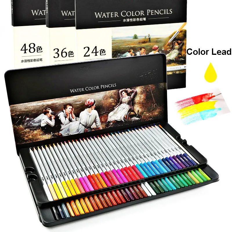 

deli 24/36/48 Colorful Colors/Box Water Color Pencil Pens Kid Art Stationery Set for School Kids Drawing Graffiti Painting