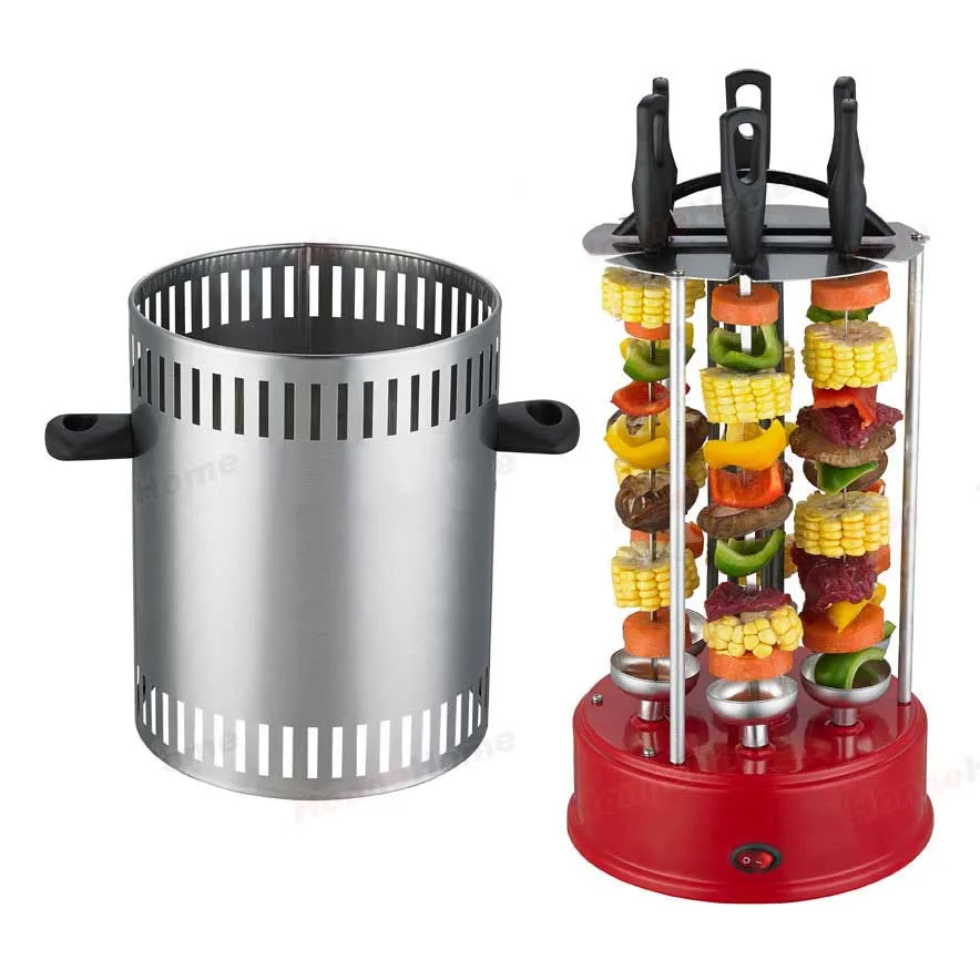 Гриль для барбекю с автоматическим вращением машина приготовления мяса и