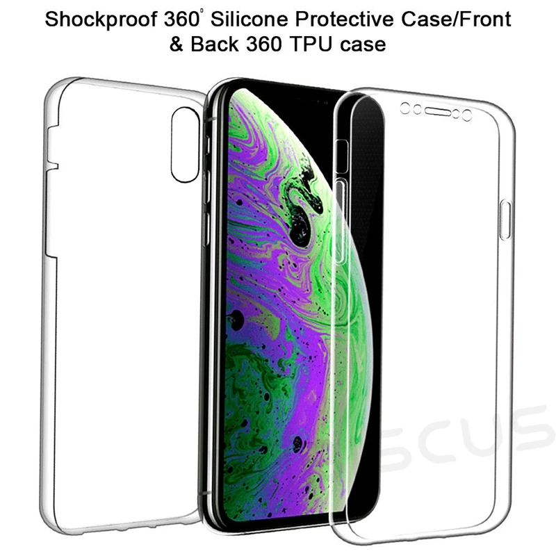 360 градусов чехол для iPhone 8 7 6 6S Plus телефон мягкий TPU XS Max XR X 11 Pro 5 SE 5S защитный на весь