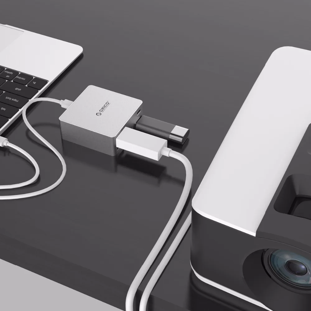 ORICO Type-C концентратор USB3.0 HDMI алюминиевая мини-Док-станция мультипорт Type-A PD функция