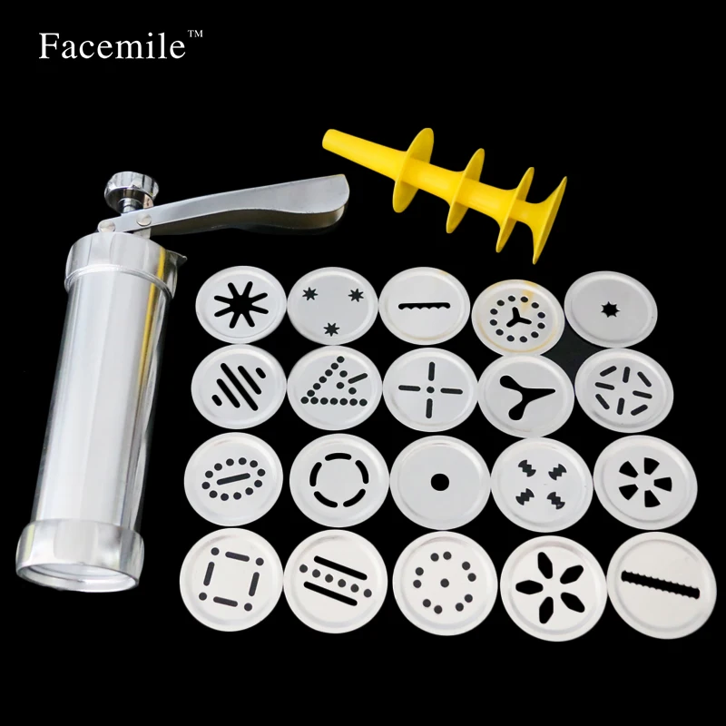 Facemile из нержавеющей стали печенье пресс для тиснения пистолет выдавливатель