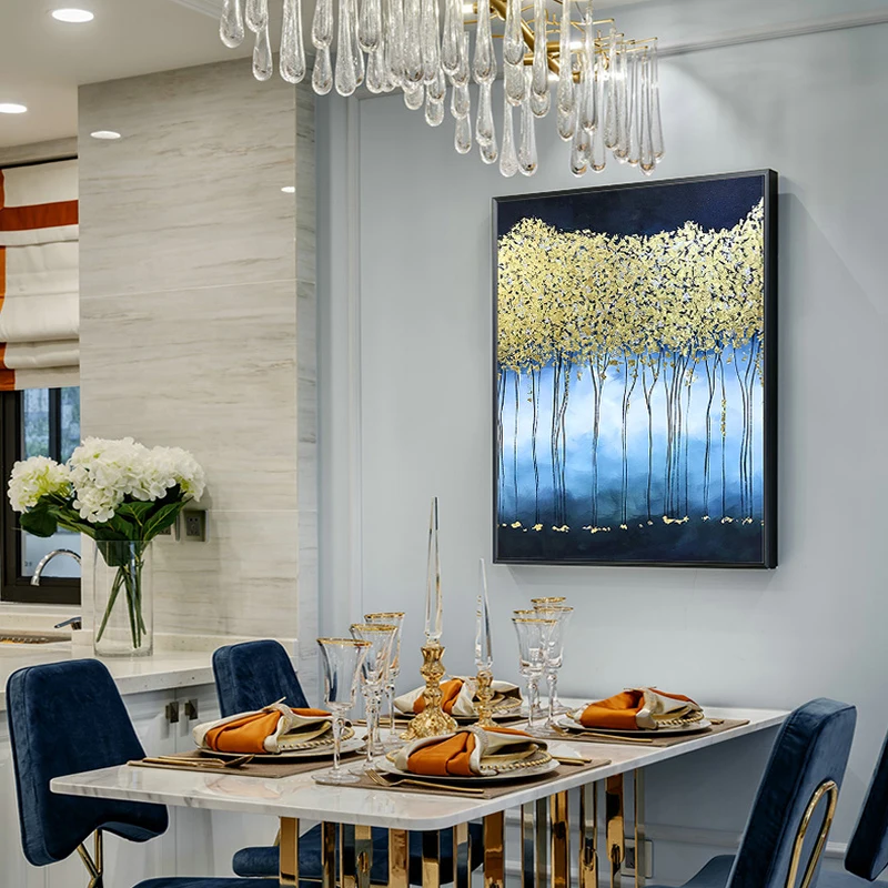 Modern Abstract Decorative Wall Art Blue Canvas Painting Print Picture and Poster for Living Room Bedroom Home Decor Unframed | Дом и сад