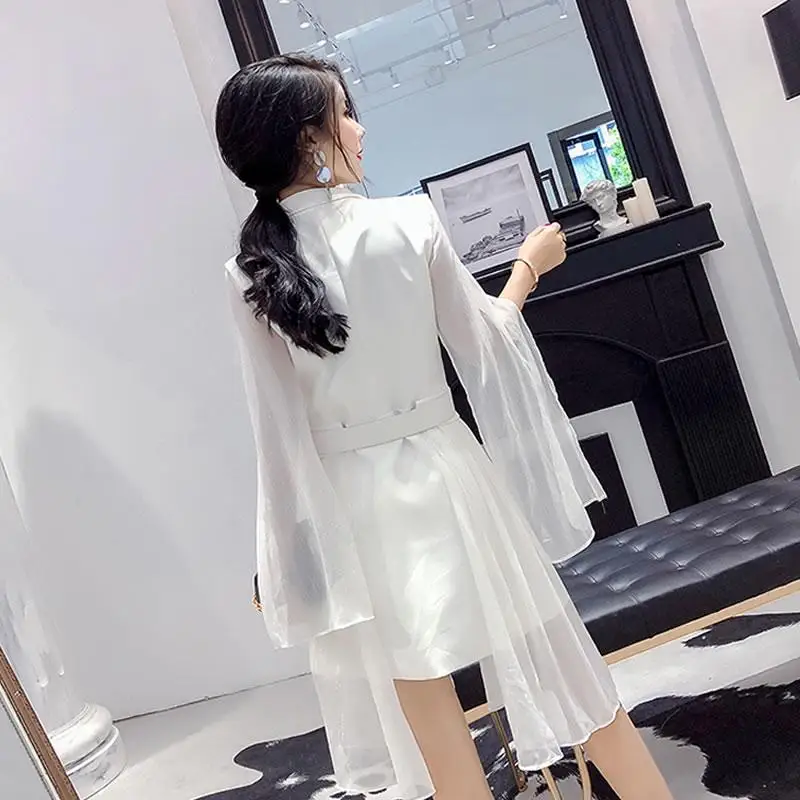 GETSPRING женское платье с вырезами из шифона в стиле пэчворк нестандартный костюм