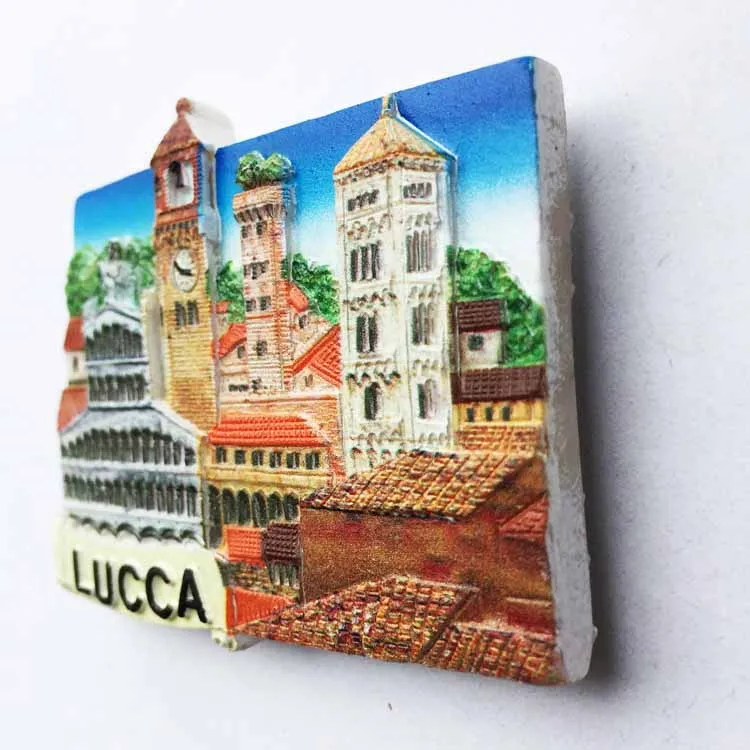 BABELEMI Ручная роспись Италия Lucca 3D Смола магнит на холодильник Туризм Сувенир Коллекционные вещи подарок