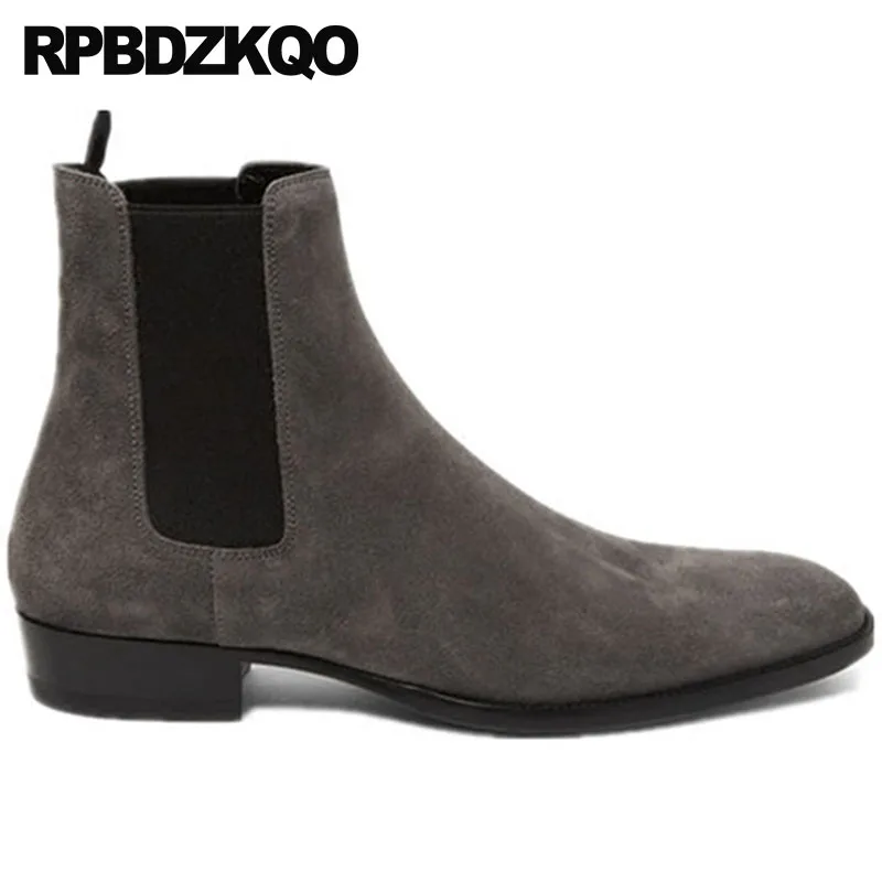 Замшевые мужские зимние ботинки из натуральной кожи теплая обувь до щиколотки 2021