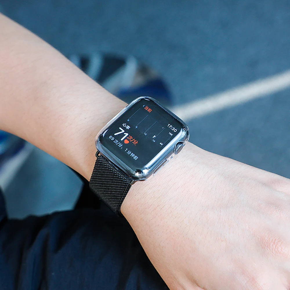 Чехол для часов Apple Watch 4 3 iwatch ремешок 42 мм 38 мм 44 мм 40 мм водонепроницаемый бампер Защитная крышка для экрана Аксессуары для часов