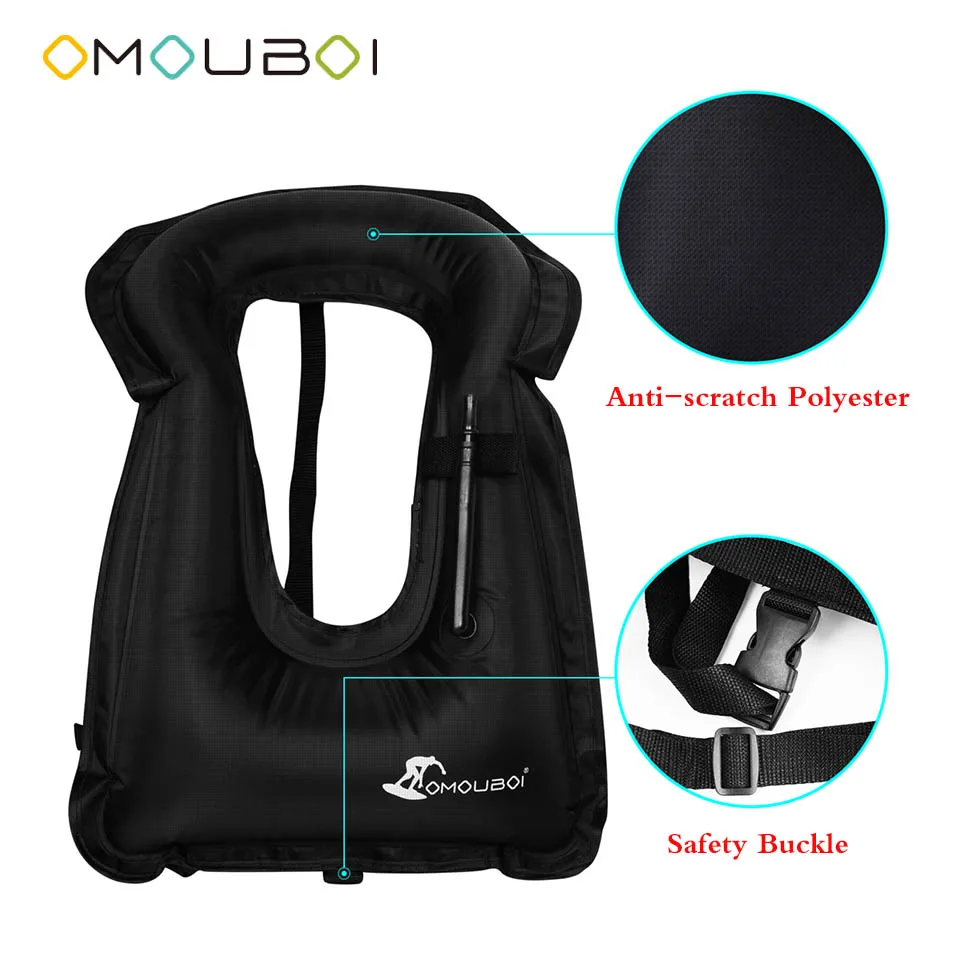 OMOUBOI взрослых Черный водные виды спорта СИЗ над головой Пластик Плавание кольцо