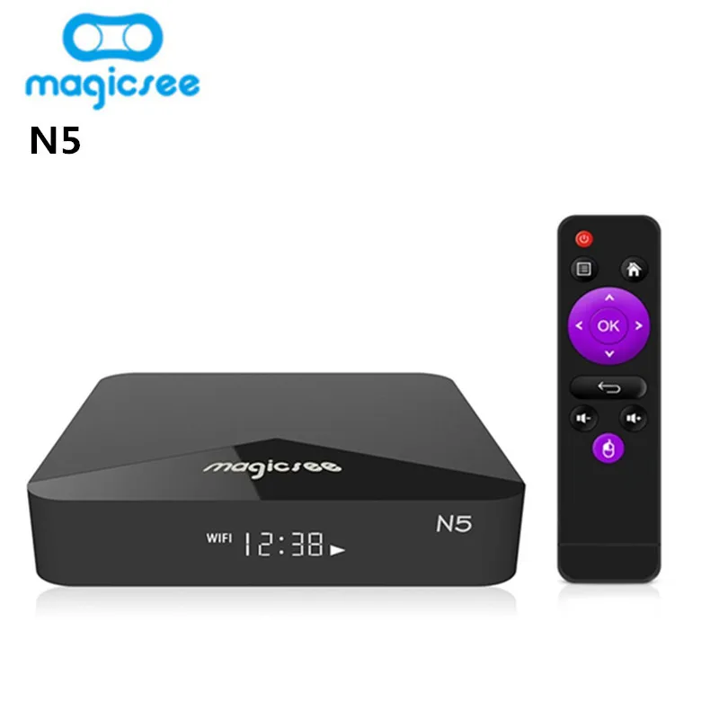 6 шт. magicsee N5 Android ТВ коробка osamlogic S905X 7.1.2 Smart коробке 2 ГБ 16 4 г 5 Wi-Fi 100 Мбит BT4.1 Декодер