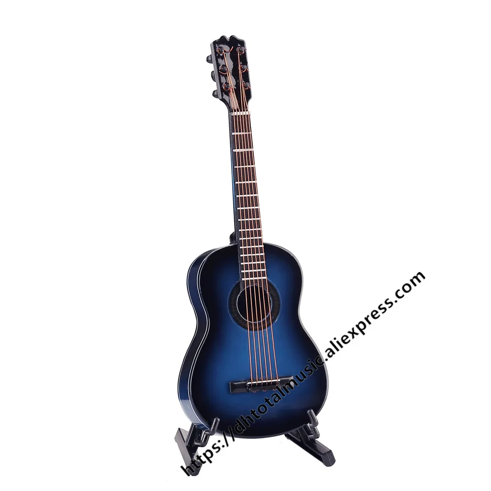 Mini Classic Guitar with Support Miniature Wooden Musical Instruments Collection Decorative Ornaments Model Decoration Gifts | Дом и сад