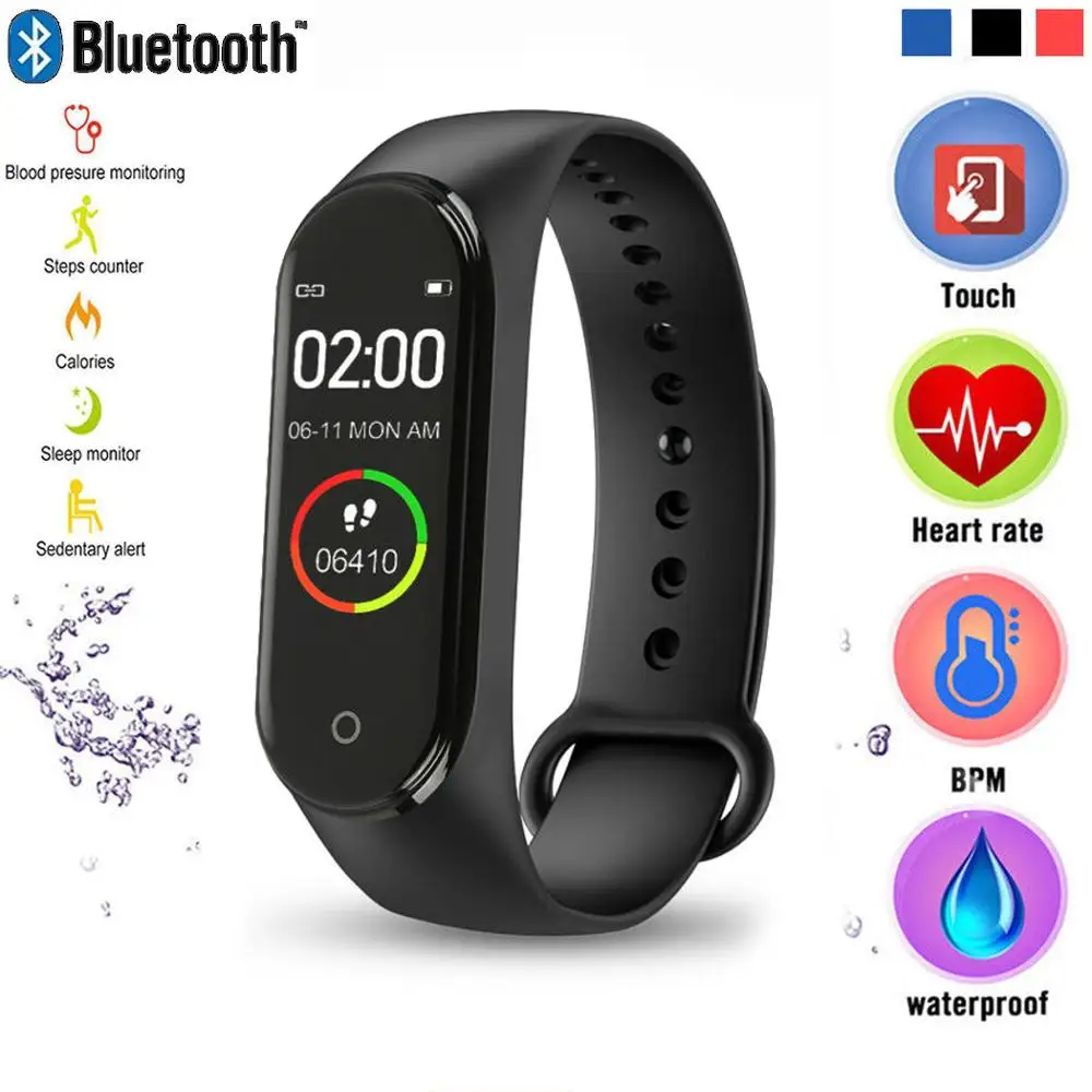Трендовые часы с датой умные часы M4 Smartband фитнес-трекер умные часы кровяное давление пульсометр Интеллектуальный водонепроницаемый