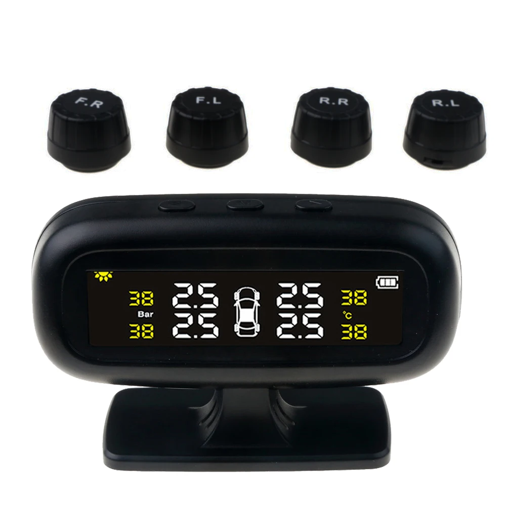 2 в 1 на солнечной энергии TPMS зарядных порта USB для автомобиля шины Давление