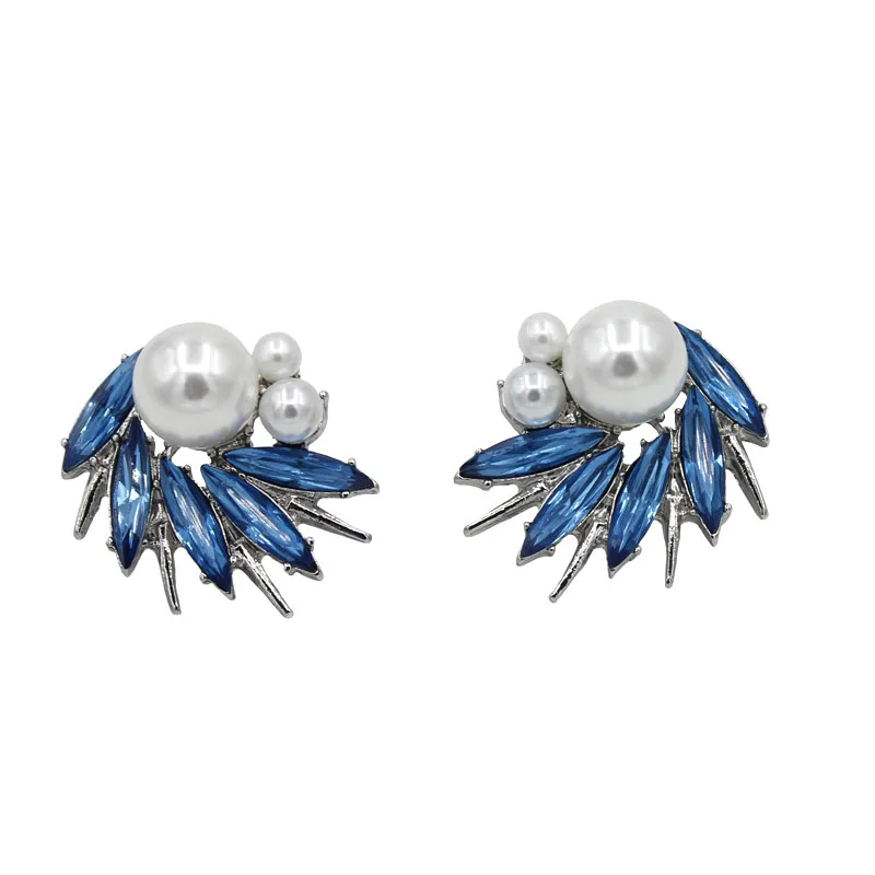 8 colors High quality Wholesale New statement simulated earring fashion Shiny crystal stud Earrings for women jewelry gift | Украшения и