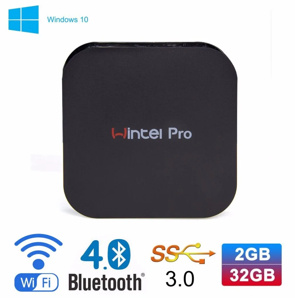 Wintel Pro W8 TV Box Win10 Mini PC Z8300 4 ядра 2 ГБ/32 Гб Bluetooth 4K * 2K HDTV Smart STB мультимедийный плеер|player