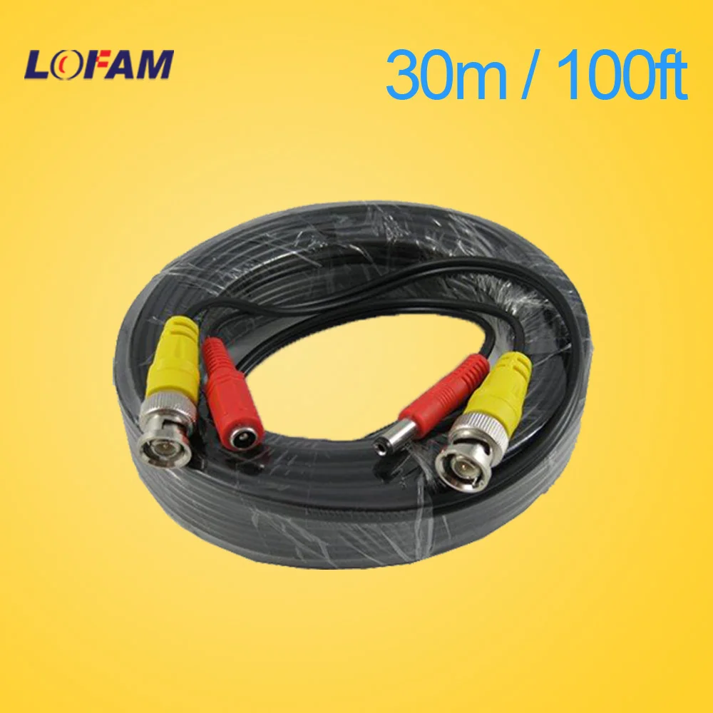 

LOFAM 100FT CCTV cable 30m BNC Video Power coaxial Cable bnc video output cable for cctv Security Camera dvr surveillance system