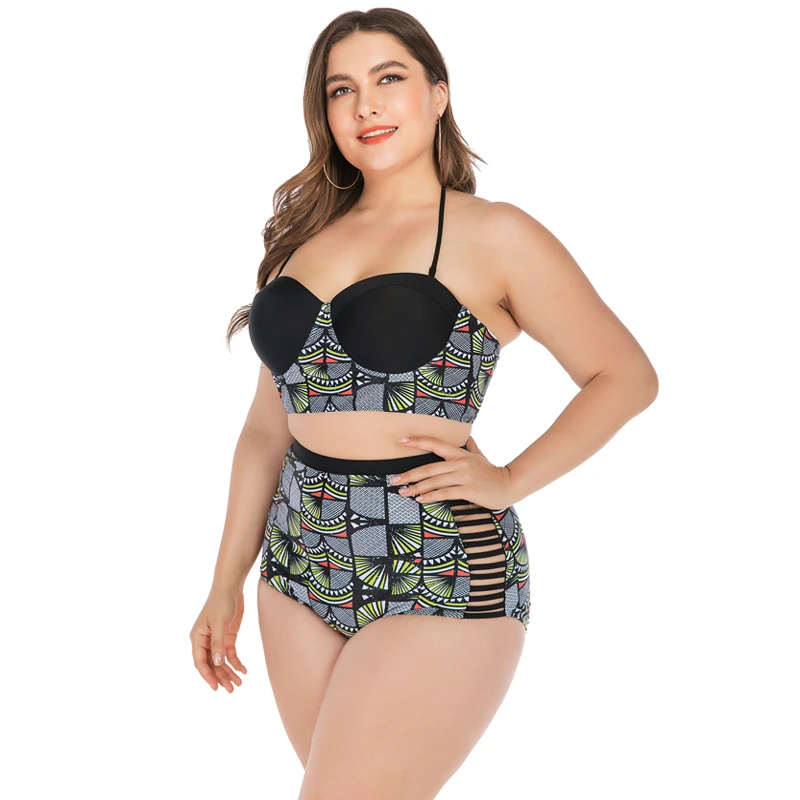 2019 сексуальная высокая талия бикини купальники женские плюс размер купальный