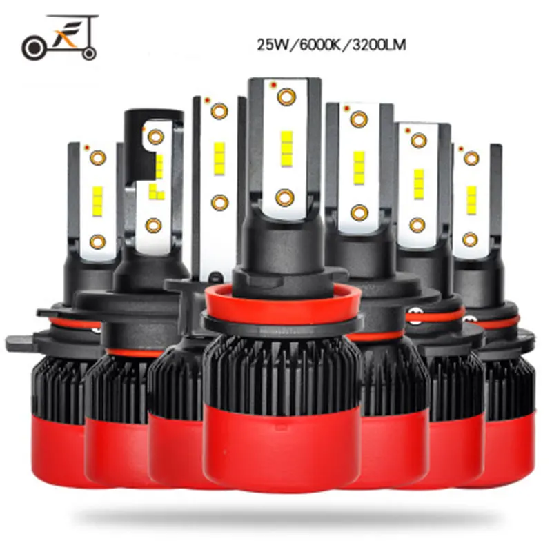 

Fuxuan Автомобильные фары H7 LED H4 Светодиодная лампа H1 H3 H11 9012 9005 9007 25W 2800LM 6000K противотумансветильник ры 12 В Автомобильные фары