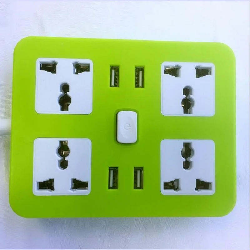 Умная универсальная розетка 4AC, универсальные розетки 4USB, быстрая зарядка, силовая полоса для дома, офиса, офиса, Великобритании/ЕС/США, вилка