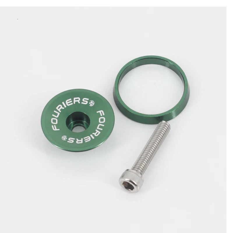 dark green Fouriers CNC велосипедная гарнитура верхняя крышка Для 28,6 мм вилка 1 1/" Steerer труба крышка штока прокладка TC-DX002 - Цвет: dark green
