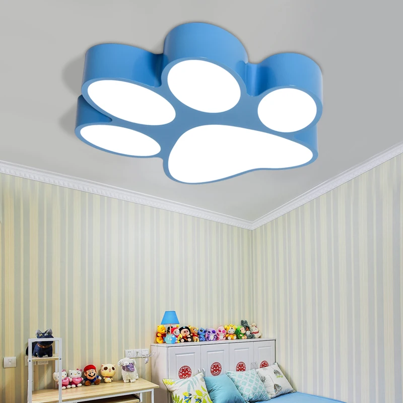 

Modern creative paint colorful iron children bedroom LED lighting home decoration arcrylic footprint design ceiling lamp