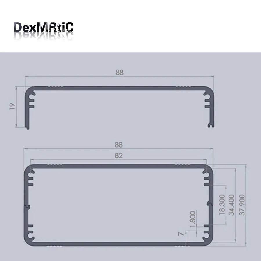 Алюминиевый корпус Корпус для электрического проекта PCB shell box 88 (3 46 &quot) X38 (1 49&quot)