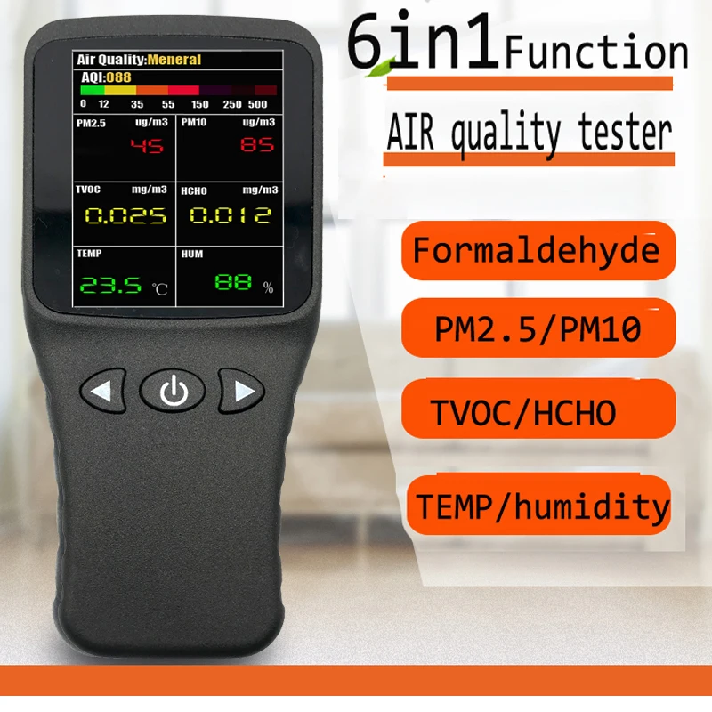 DZ6800 6 в 1 детектор качества воздуха формальдегида тестер pm2.5 HCHO PM2.5 PM10 анализатор