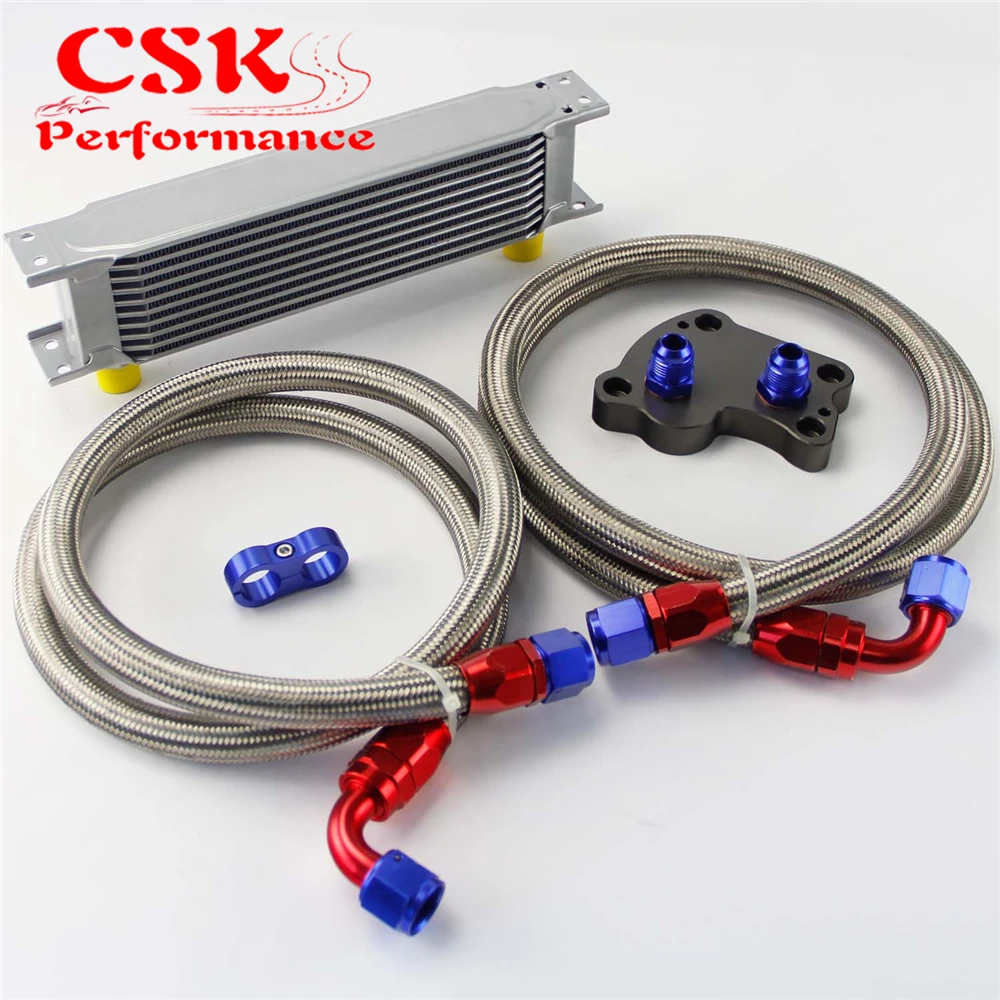 Масляный радиатор для BMW Mini Cooper R53 сменный серебристый/черный 10 рядов 248 мм AN10| |