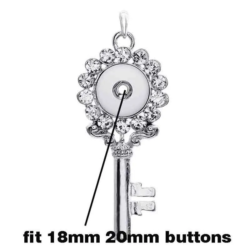 Key Retro 219 Vintage Sweater Chain Ginger Snap Button Jewelry Pendant Necklace Charm jewelry For Women Fit 18mm | Украшения и