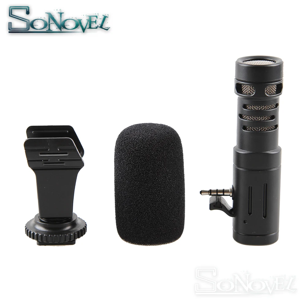 MIC-06 Microphone Mini Portable 3.5mm Condenser For SLR DSLR Smart Video Camera Outdoor Interview Mic With Muff | Электроника
