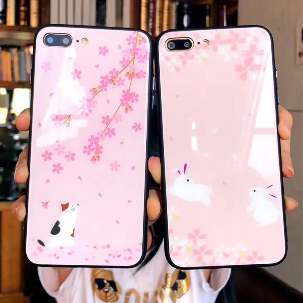 ZMASI фиолетовый-ray Цветочные Стекло Чехлы для iPhone X XR XS Max случае принципиально 7 6S 6 8