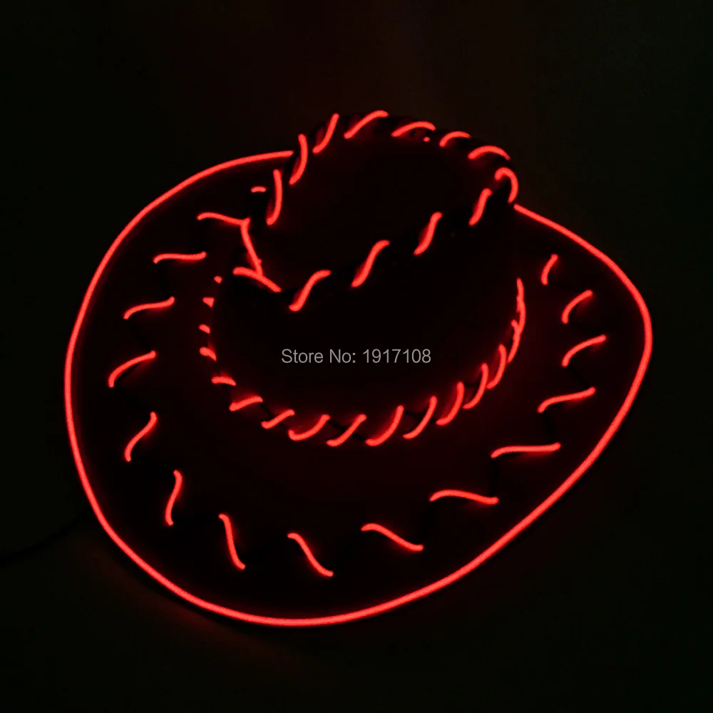 Wholesale 10 pcs Red Glowing Party Hat Lighting hat men Gift Cowboy Hats LED Cap For DJ Bar Wedding Decoration | Дом и сад