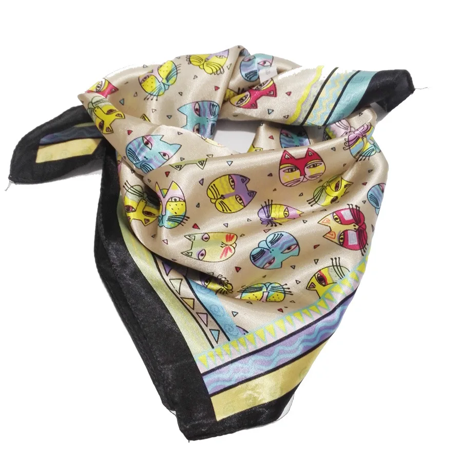 Фериф 58 см x Большой размер Шелковый квадратный шарф женский модный бренд высокое