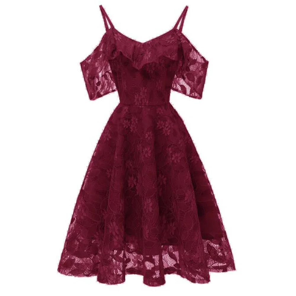 Женское кружевное платье винтажное нарядное на тонких бретельках с цветочным
