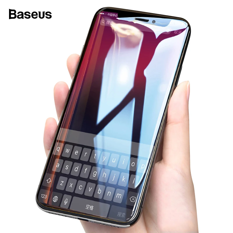 Baseus 0,3 мм Защитная пленка для экрана из закаленного стекла для iPhone X 4D Защитная пленка с полным покрытием для iPhone 10