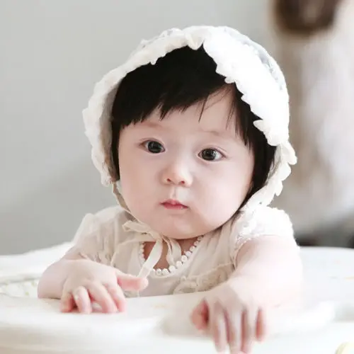 Spring Cap Summer Sweet Princess Hollow Baby Girls Hat Lace-up Beanie Cotton Bonnet Enfant Kids Flower Lace Floral | Детская одежда и