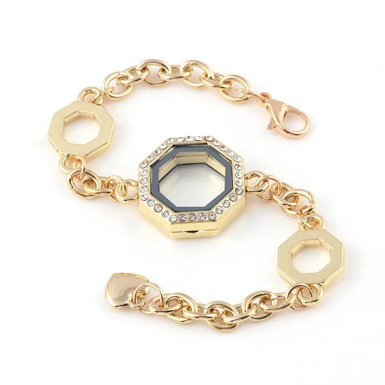 5 шт./лот новый ромб плавающий медальон браслет браслеты открытый стеклянный