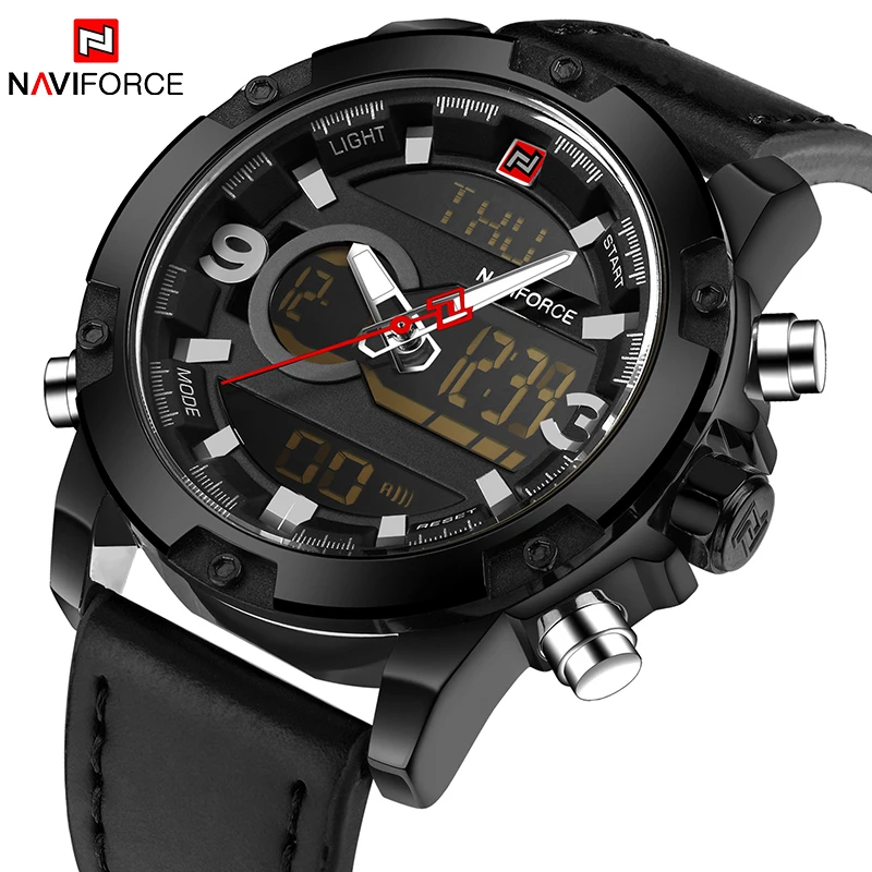 Naviforce лучший бренд класса люкс Для мужчин Спортивные часы LED Мужчин Армия Военная