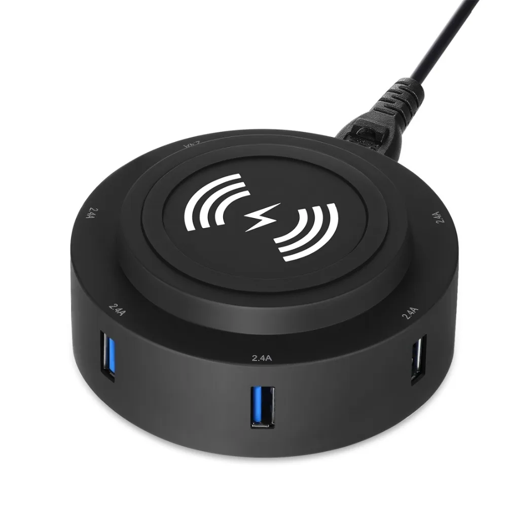 30 Вт 6A 6 USB портов быстрая зарядка для iPhone/iPad/смартфонов + Беспроводное зарядное