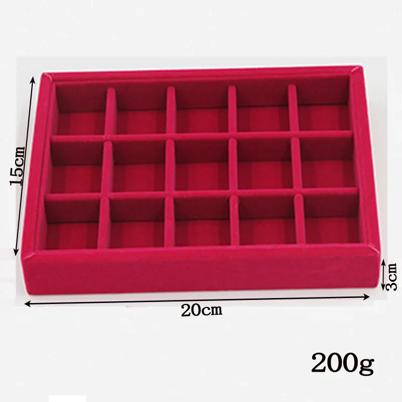 DIY лоток для хранения 20*15*3 см бархатная упаковка ювелирных изделий дисплей ювелирные изделия серьги ожерелья Подвески Браслеты держатель лотков чехол