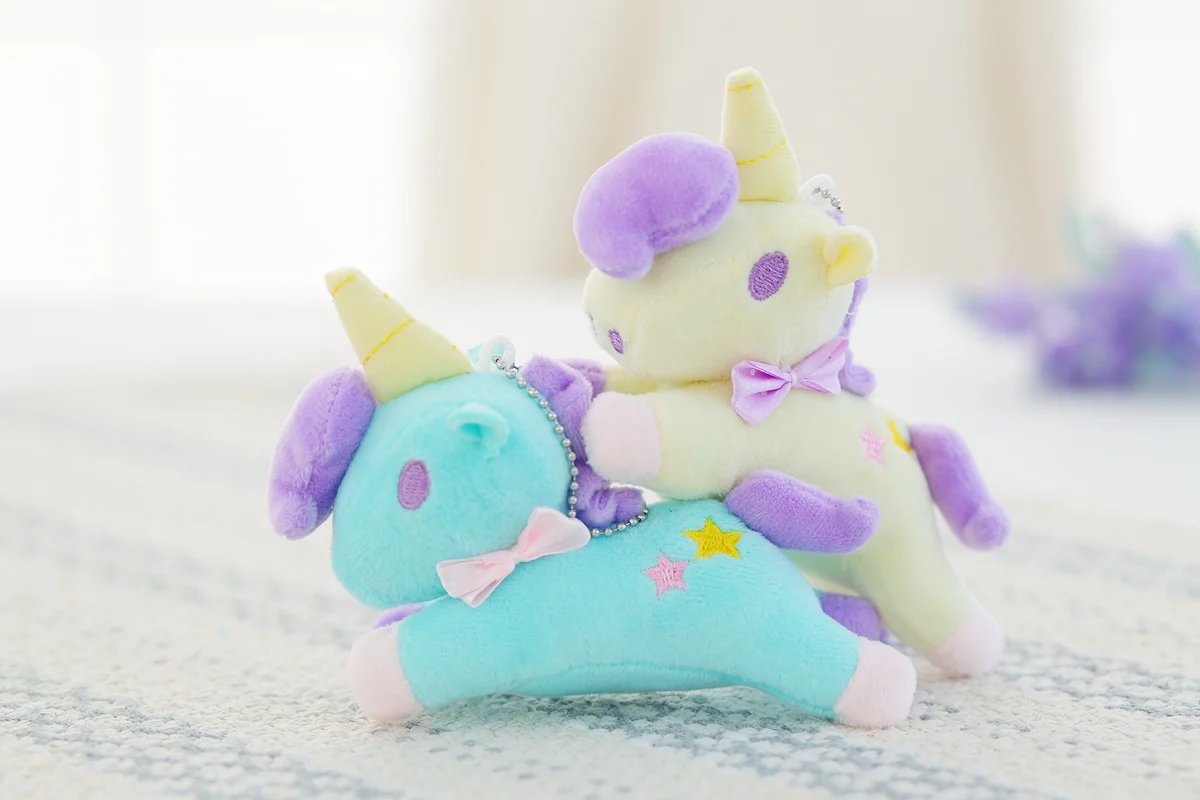 1Pcs Unicorn Plush Toy Keychain Plush with Keychain Cute Stuffed Kawaii Cute Baby Doll Key Chain Cute Pendant Small Baby Kid Toy