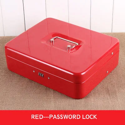 Red Password Lock Портативный сейфы кассовый ящик для денег ключ замок/Пароль замок безопасный замок многоуровневый лоток безопасности ящик для хранения размер 30x24x9 см - Цвет: Red Password Lock