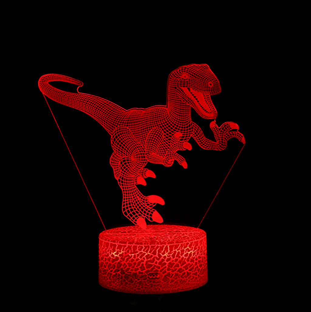 3D лампа динозавр креативная детская комната 3D визуализация Ночной светильник 7 светодиодный меняющий цвета оптический иллюзионный ночной Светильник