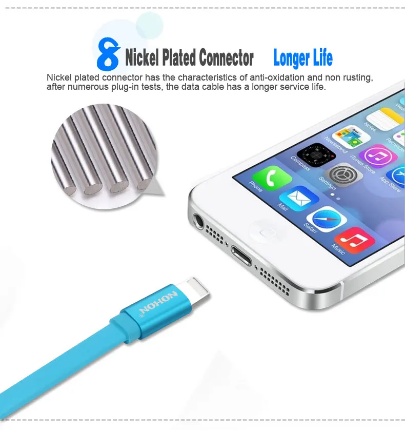 NOHON 8 Pin USB кабель для Apple iPhone 6 6S Plus 5 5S SE iPad 4 Air 2 USB кабель для быстрой зарядки и синхронизации данных