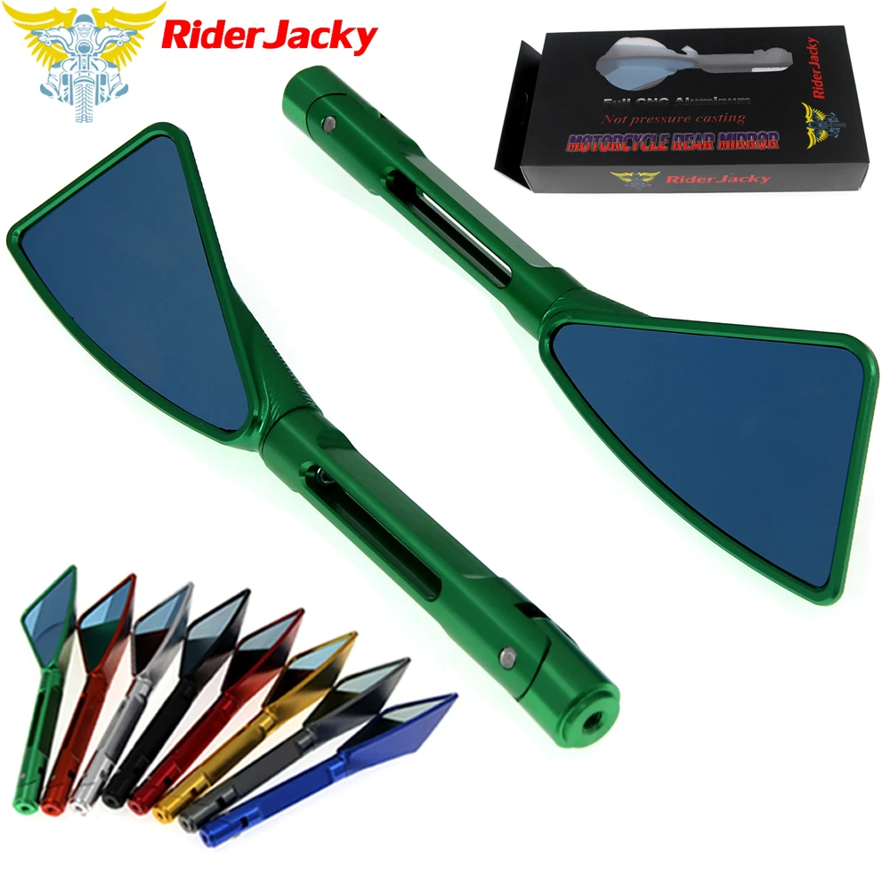 RiderJacky алюминий мотоцикла боковые зеркала заднего вида для kawasaki Ninja ZX6R ZX6RR ZX7 ZX7R ZX7RR